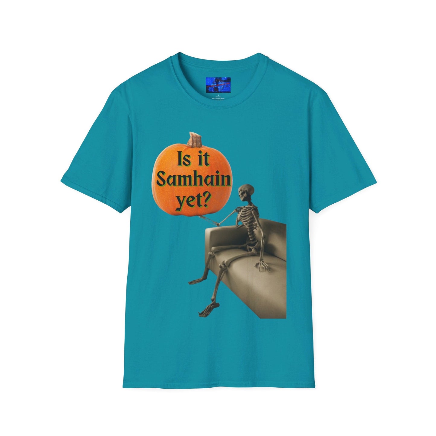 Waiting for Samhain Skeleton DKcolors Unisex T-Shirt by cypherpunkgear – cypherpunkgear.com | Cypherpunk Merch