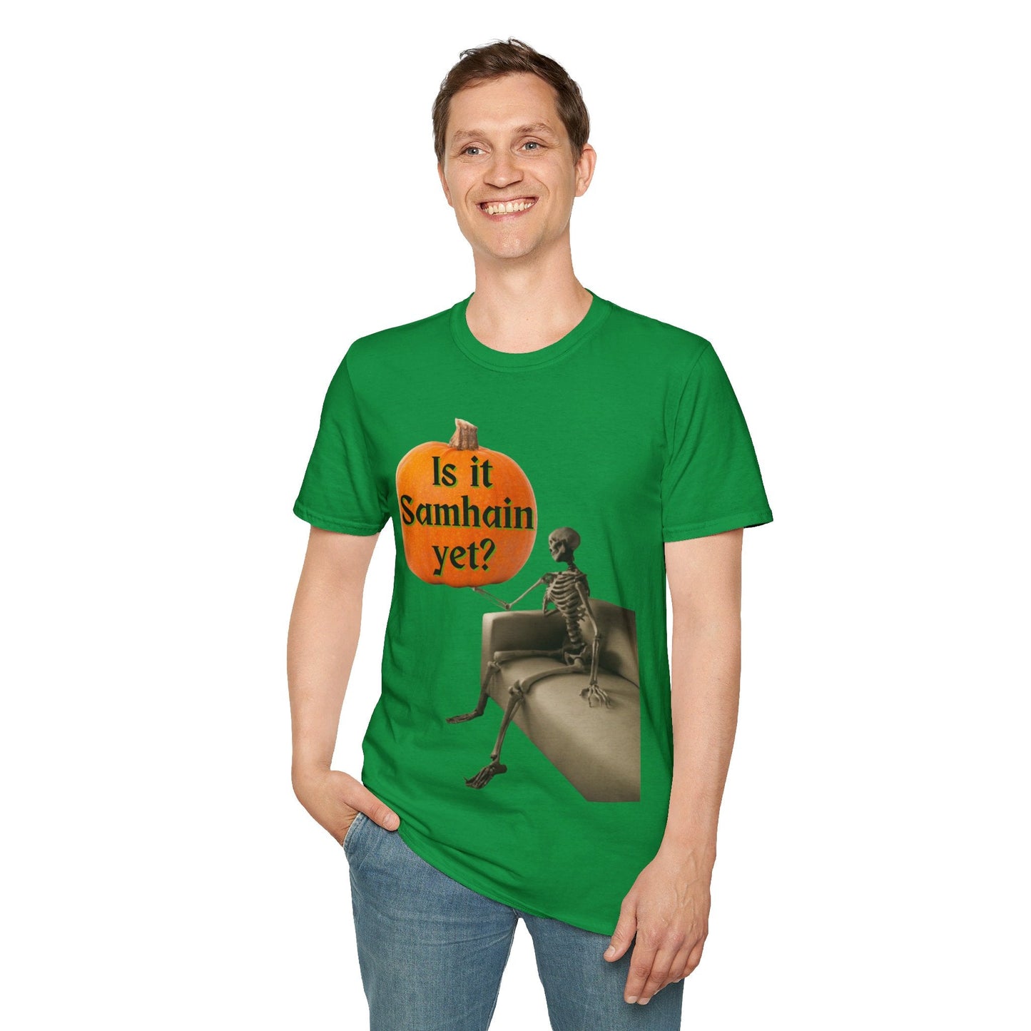 Waiting for Samhain Skeleton DKcolors Unisex T-Shirt by cypherpunkgear – cypherpunkgear.com | Cypherpunk Merch