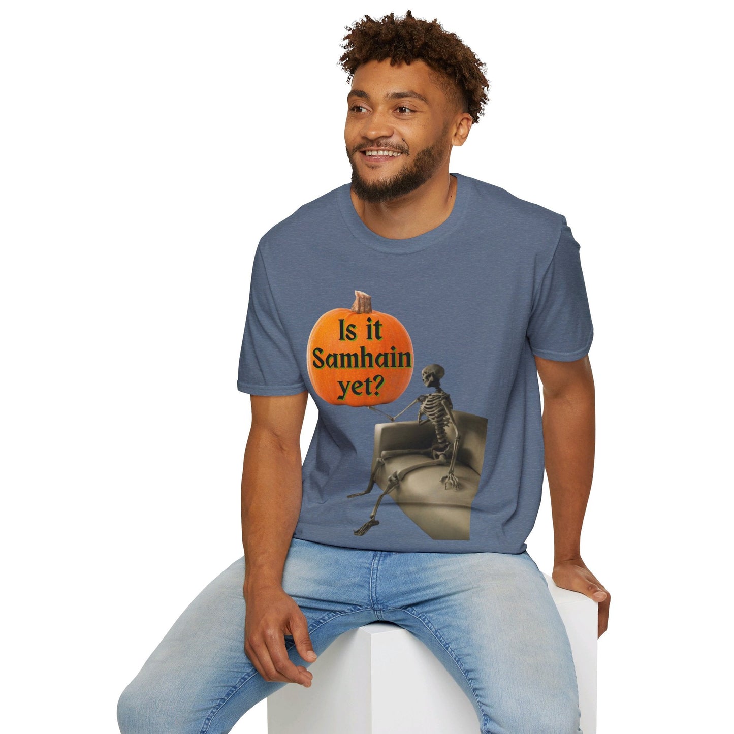 Waiting for Samhain Skeleton DKcolors Unisex T-Shirt by cypherpunkgear – cypherpunkgear.com | Cypherpunk Merch