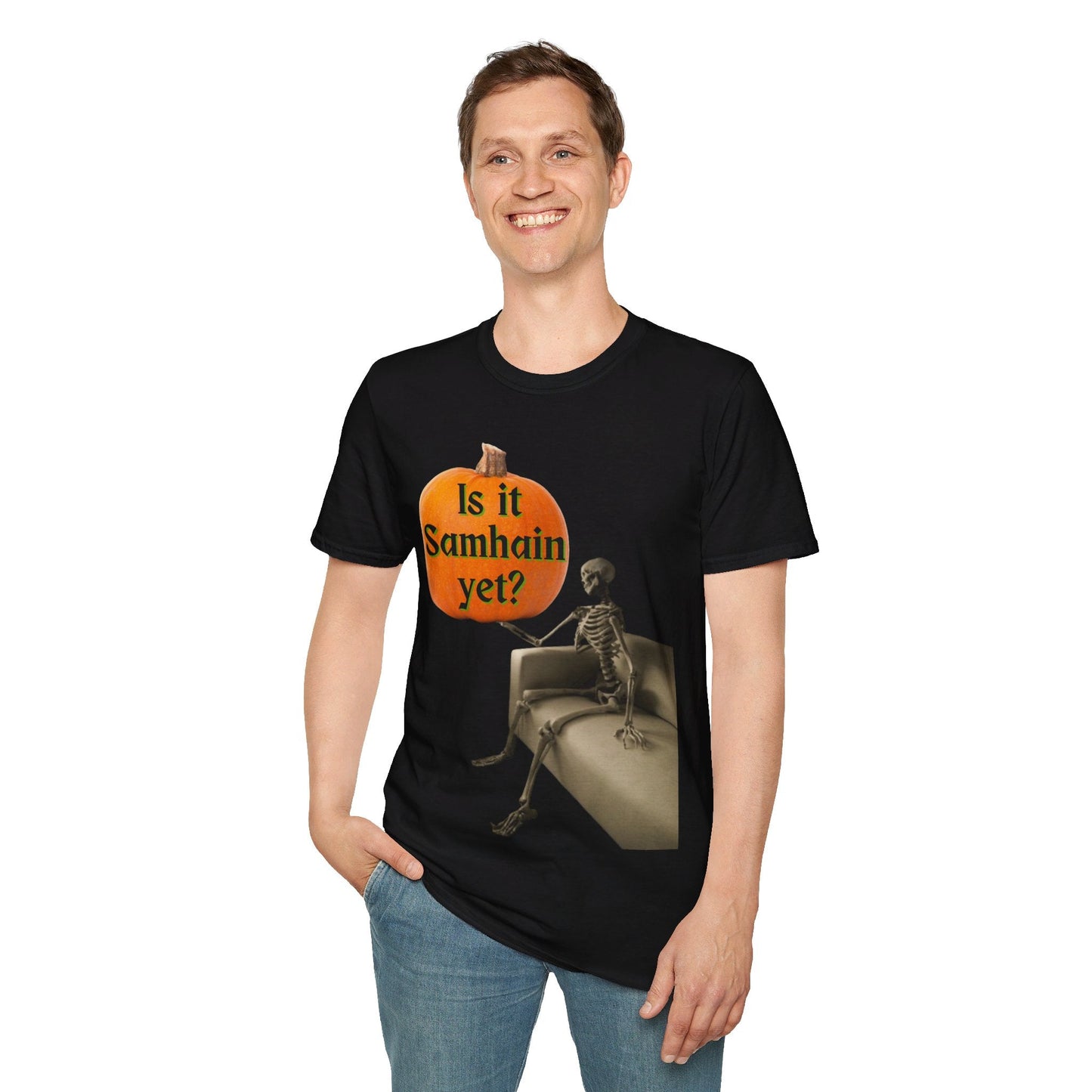 Waiting for Samhain Skeleton DKcolors Unisex T-Shirt by cypherpunkgear – cypherpunkgear.com | Cypherpunk Merch