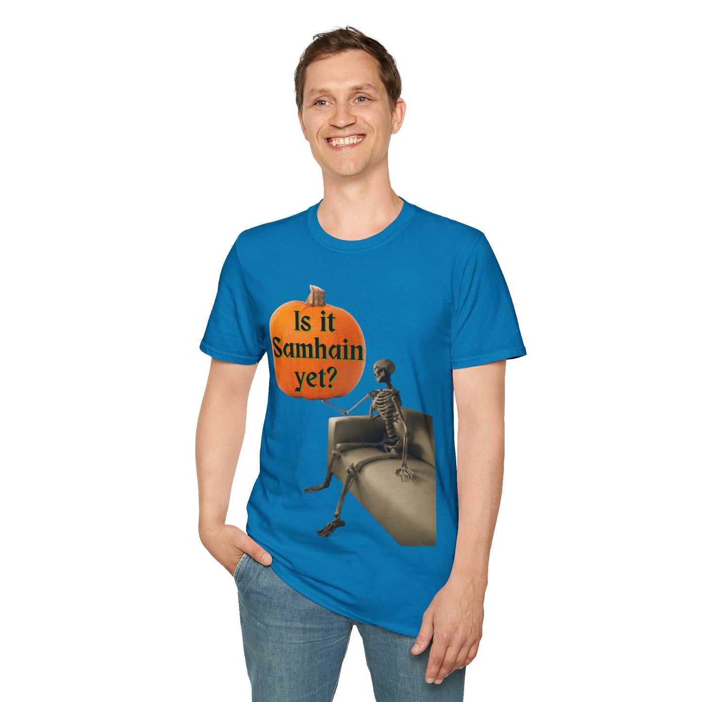 Waiting for Samhain Skeleton DKcolors Unisex T-Shirt by cypherpunkgear – cypherpunkgear.com | Cypherpunk Merch