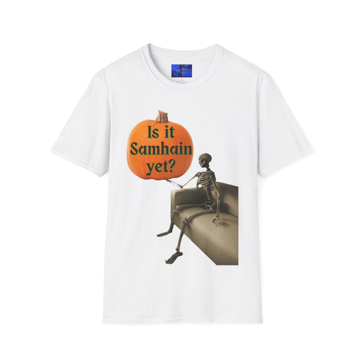 Waiting for Samhain Skeleton LTcolors Unisex T-Shirt by cypherpunkgear – cypherpunkgear.com | Cypherpunk Merch