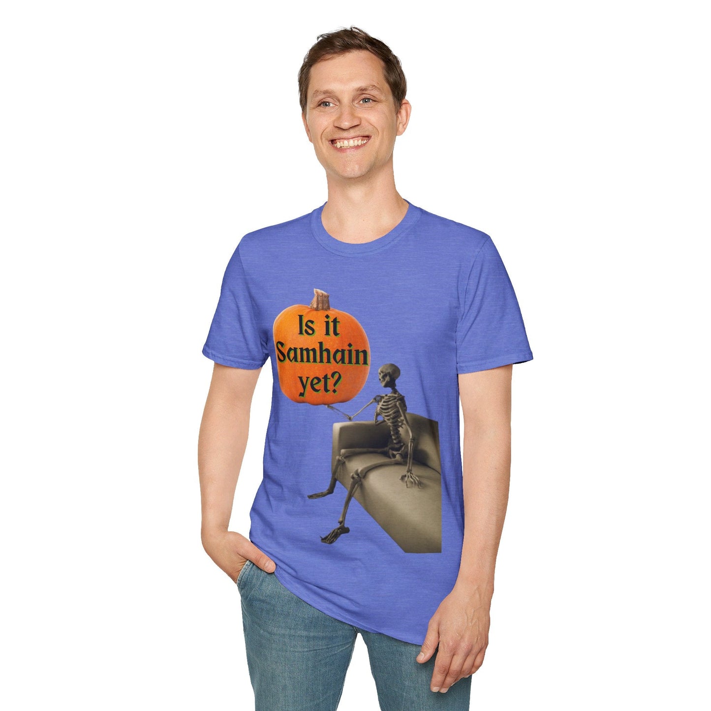 Waiting for Samhain Skeleton LTcolors Unisex T-Shirt by cypherpunkgear – cypherpunkgear.com | Cypherpunk Merch