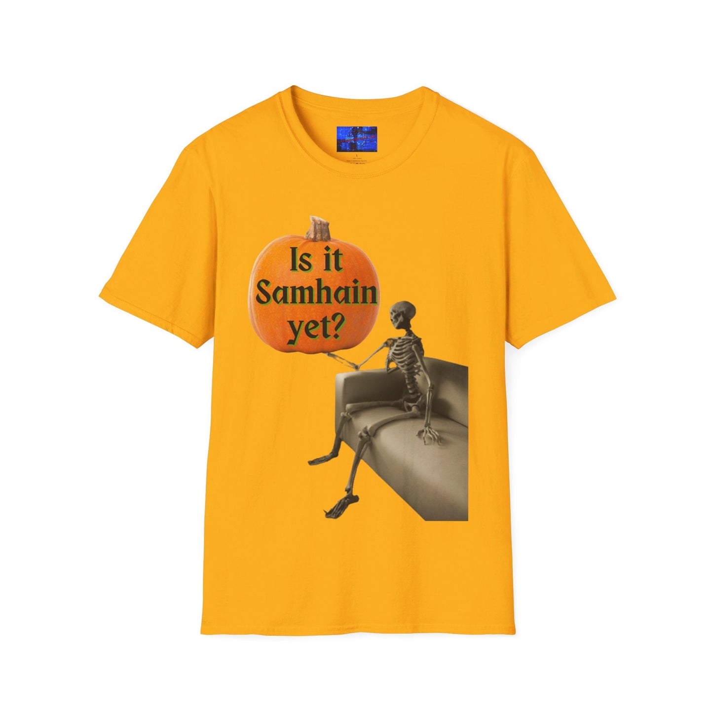 Waiting for Samhain Skeleton LTcolors Unisex T-Shirt by cypherpunkgear – cypherpunkgear.com | Cypherpunk Merch