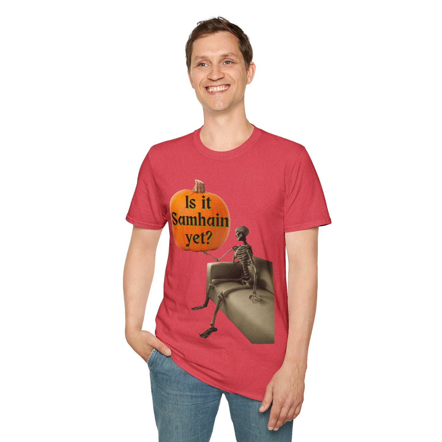 Waiting for Samhain Skeleton LTcolors Unisex T-Shirt by cypherpunkgear – cypherpunkgear.com | Cypherpunk Merch