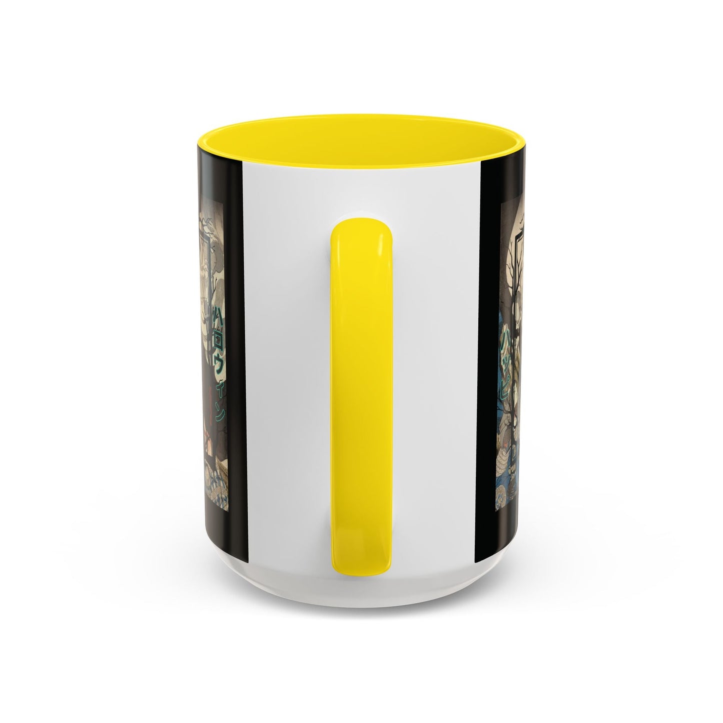 Yōkai Happy Halloween Black Accent Mug by cypherpunkgear.com – cypherpunkgear.com | Cypherpunk Merch