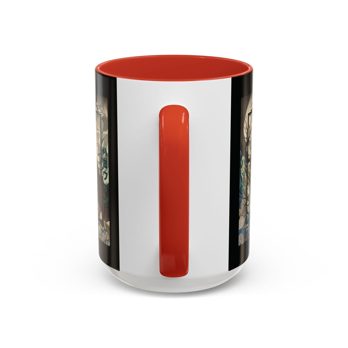Yōkai Happy Halloween Black Accent Mug by cypherpunkgear.com – cypherpunkgear.com | Cypherpunk Merch