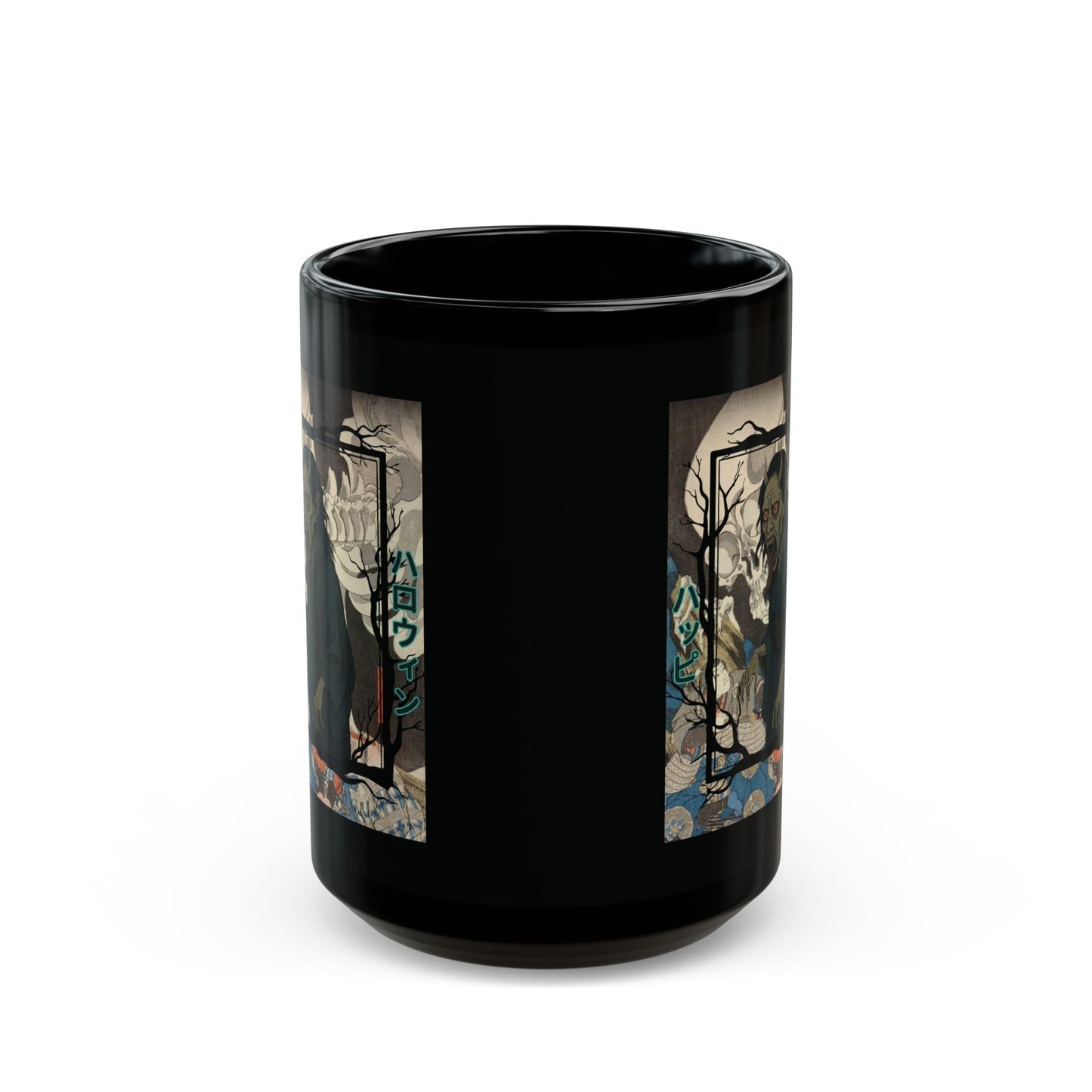 Yōkai Happy Halloween Black Mug by cypherpunkgear.com – cypherpunkgear.com | Cypherpunk Merch