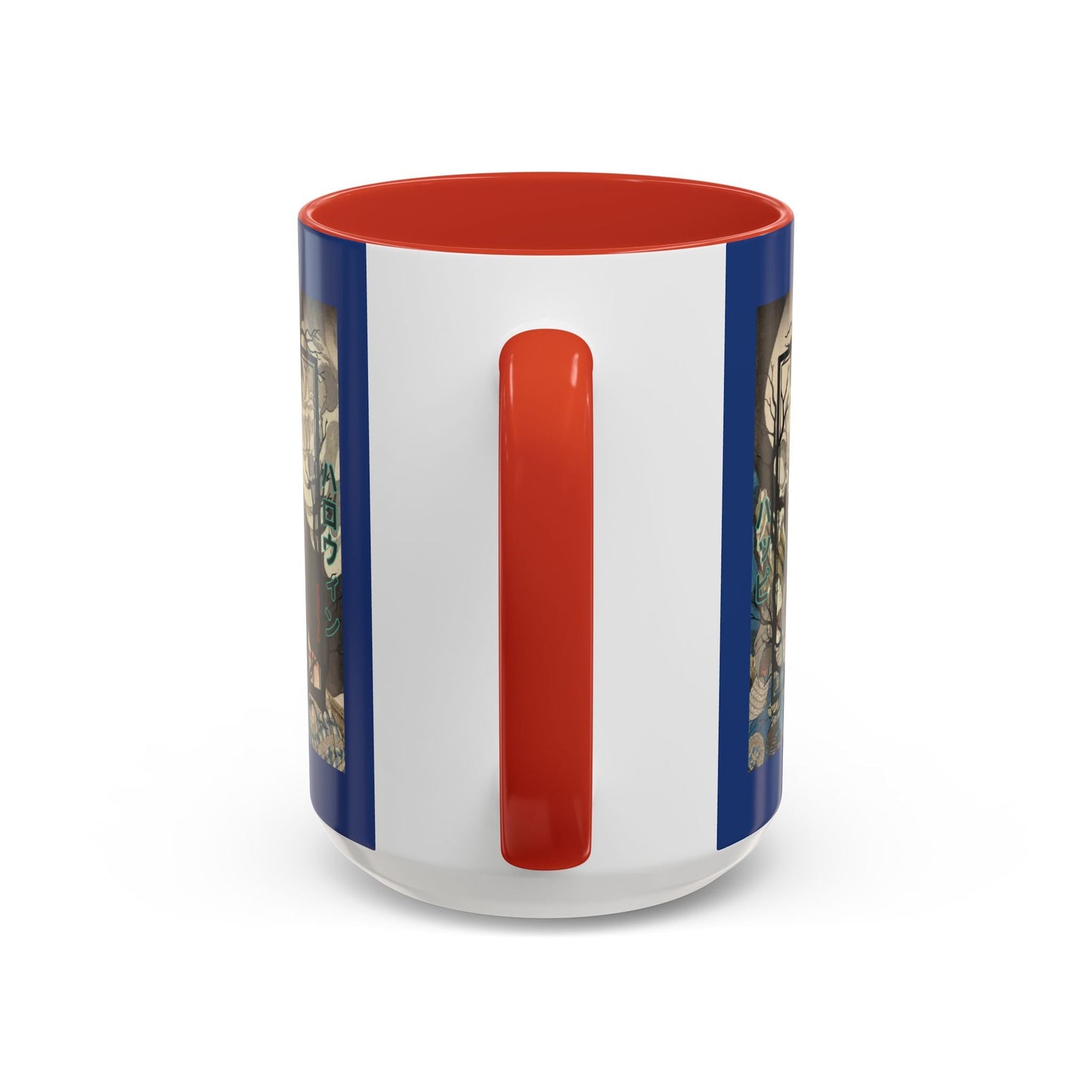 Yōkai Happy Halloween Dark Blue Accent Mug by cypherpunkgear.com – cypherpunkgear.com | Cypherpunk Merch