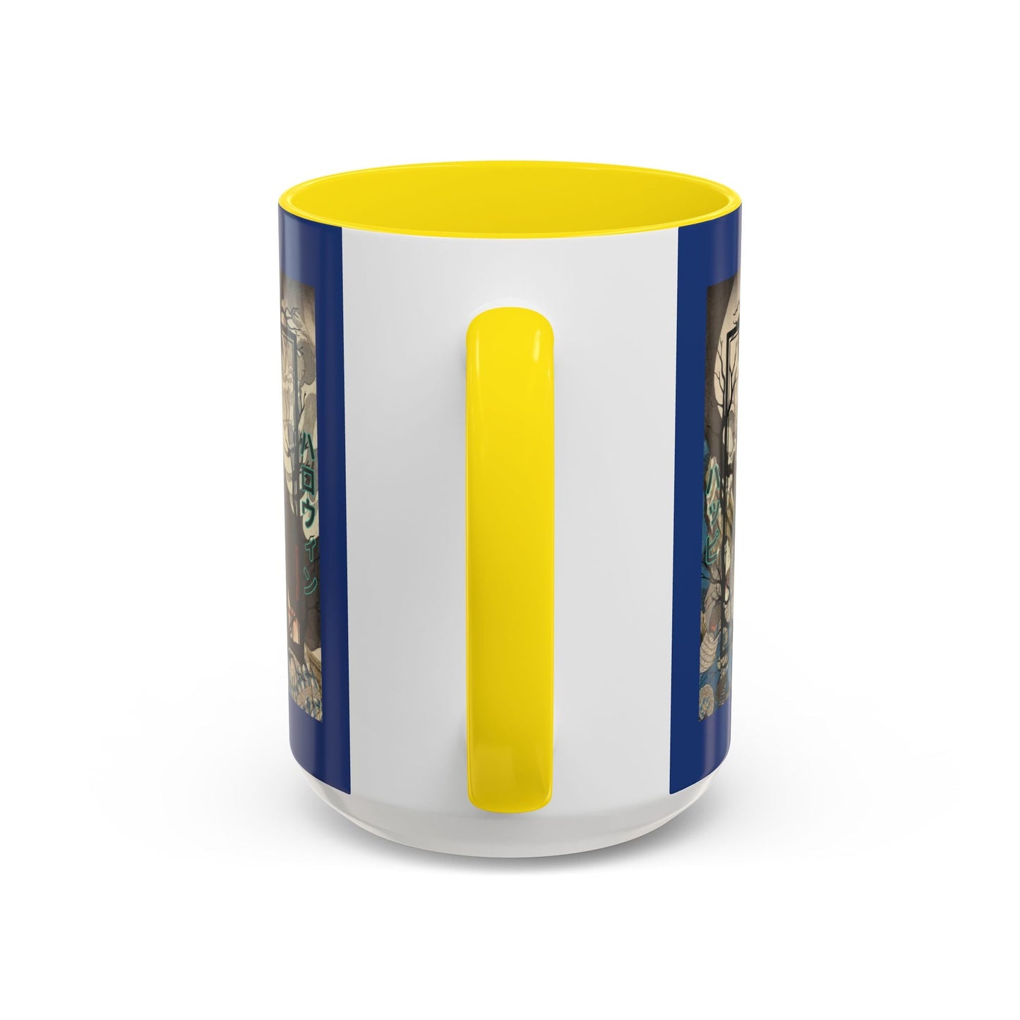 Yōkai Happy Halloween Dark Blue Accent Mug by cypherpunkgear.com – cypherpunkgear.com | Cypherpunk Merch
