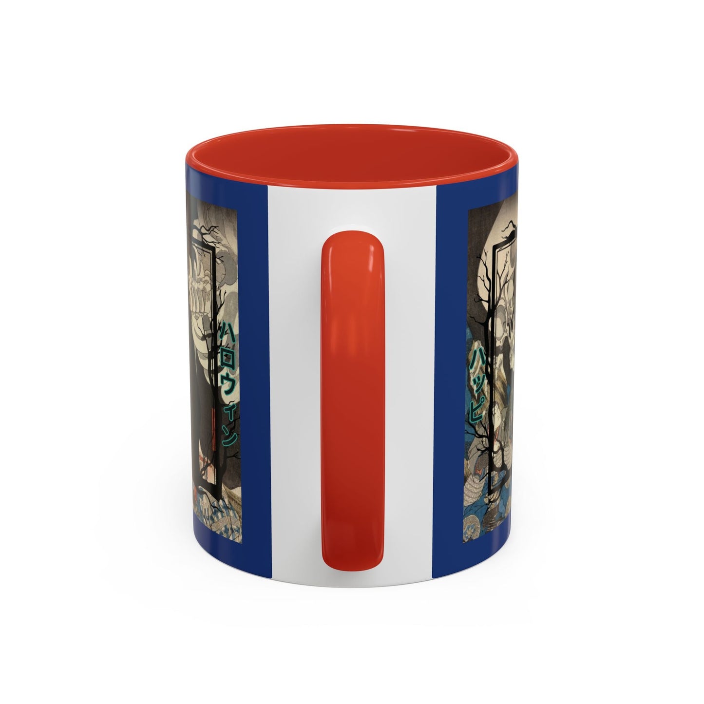 Yōkai Happy Halloween Dark Blue Accent Mug by cypherpunkgear.com – cypherpunkgear.com | Cypherpunk Merch