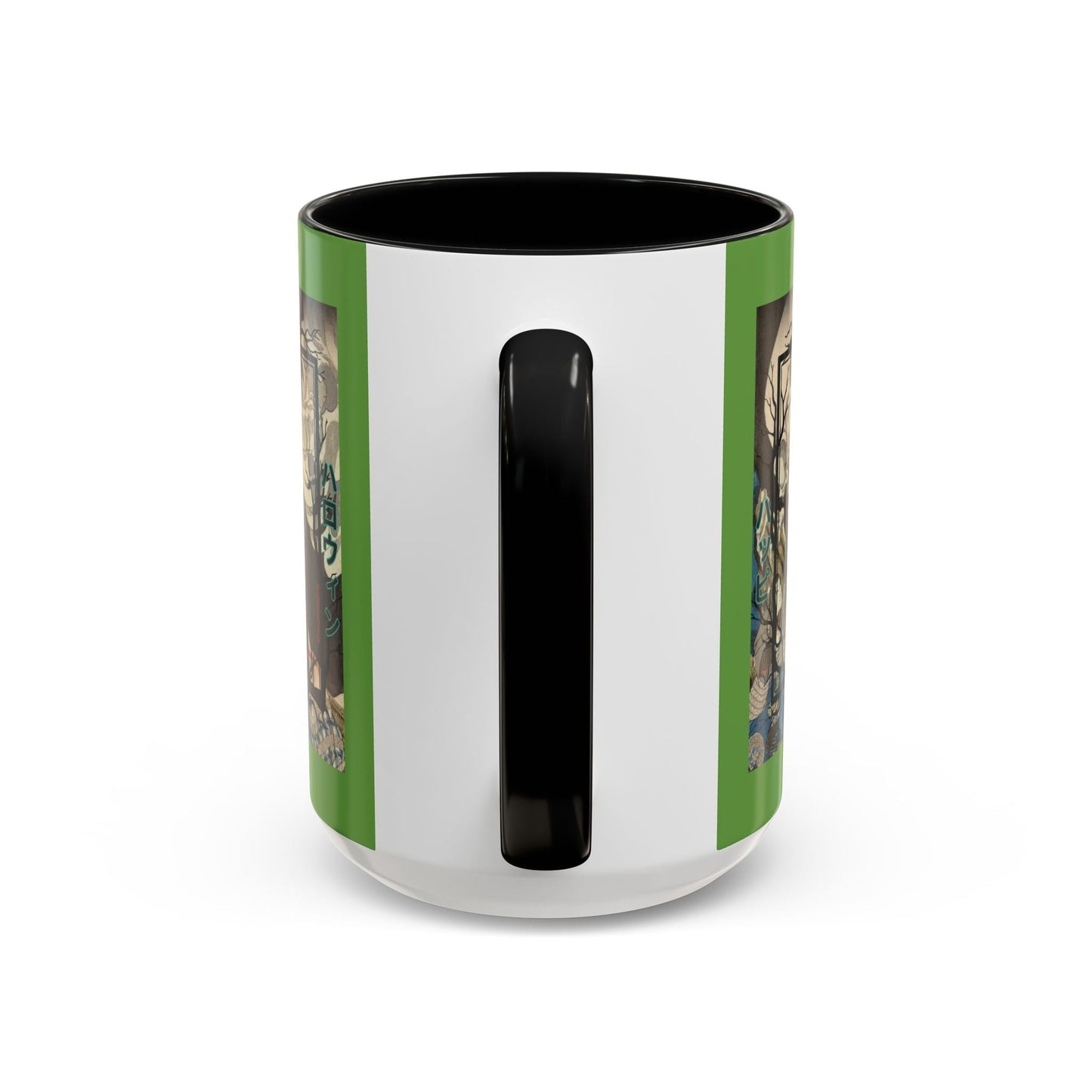 Yōkai Happy Halloween Green Accent Mug by cypherpunkgear.com – cypherpunkgear.com | Cypherpunk Merch