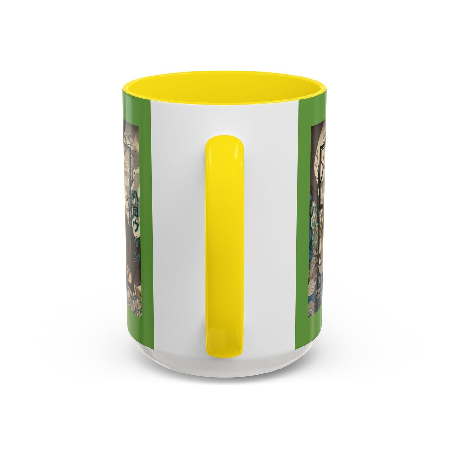 Yōkai Happy Halloween Green Accent Mug by cypherpunkgear.com – cypherpunkgear.com | Cypherpunk Merch