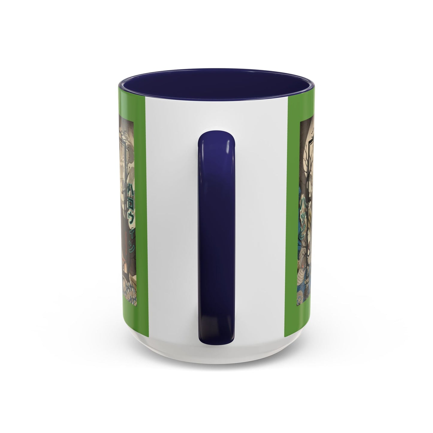 Yōkai Happy Halloween Green Accent Mug by cypherpunkgear.com – cypherpunkgear.com | Cypherpunk Merch