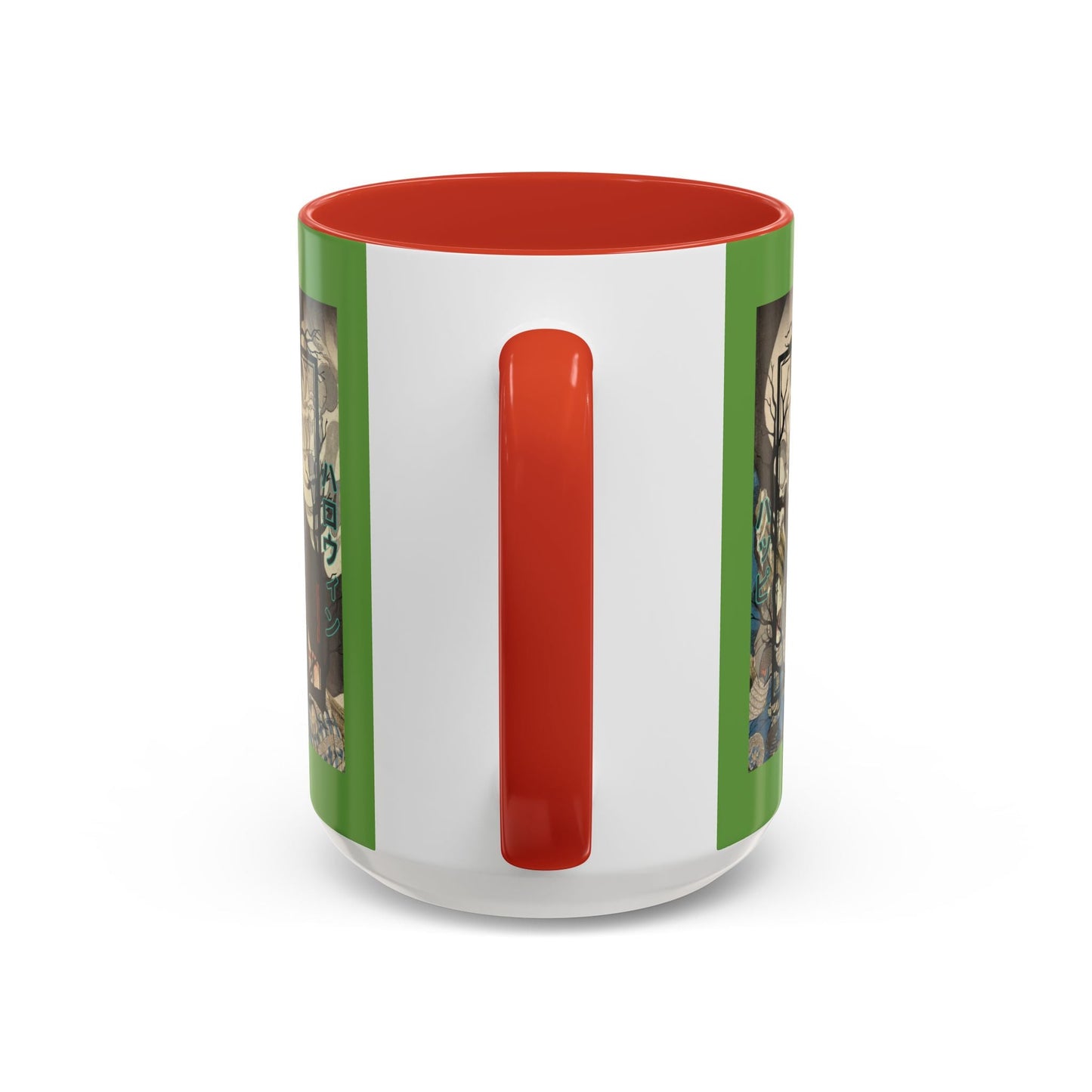 Yōkai Happy Halloween Green Accent Mug by cypherpunkgear.com – cypherpunkgear.com | Cypherpunk Merch