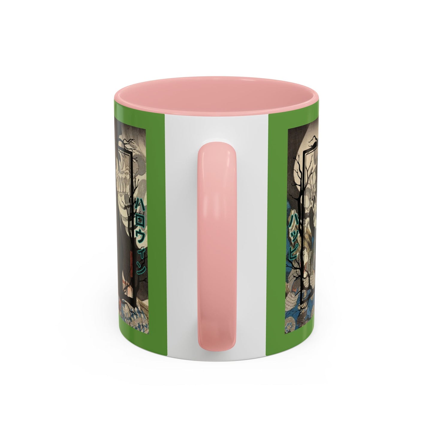Yōkai Happy Halloween Green Accent Mug by cypherpunkgear.com – cypherpunkgear.com | Cypherpunk Merch