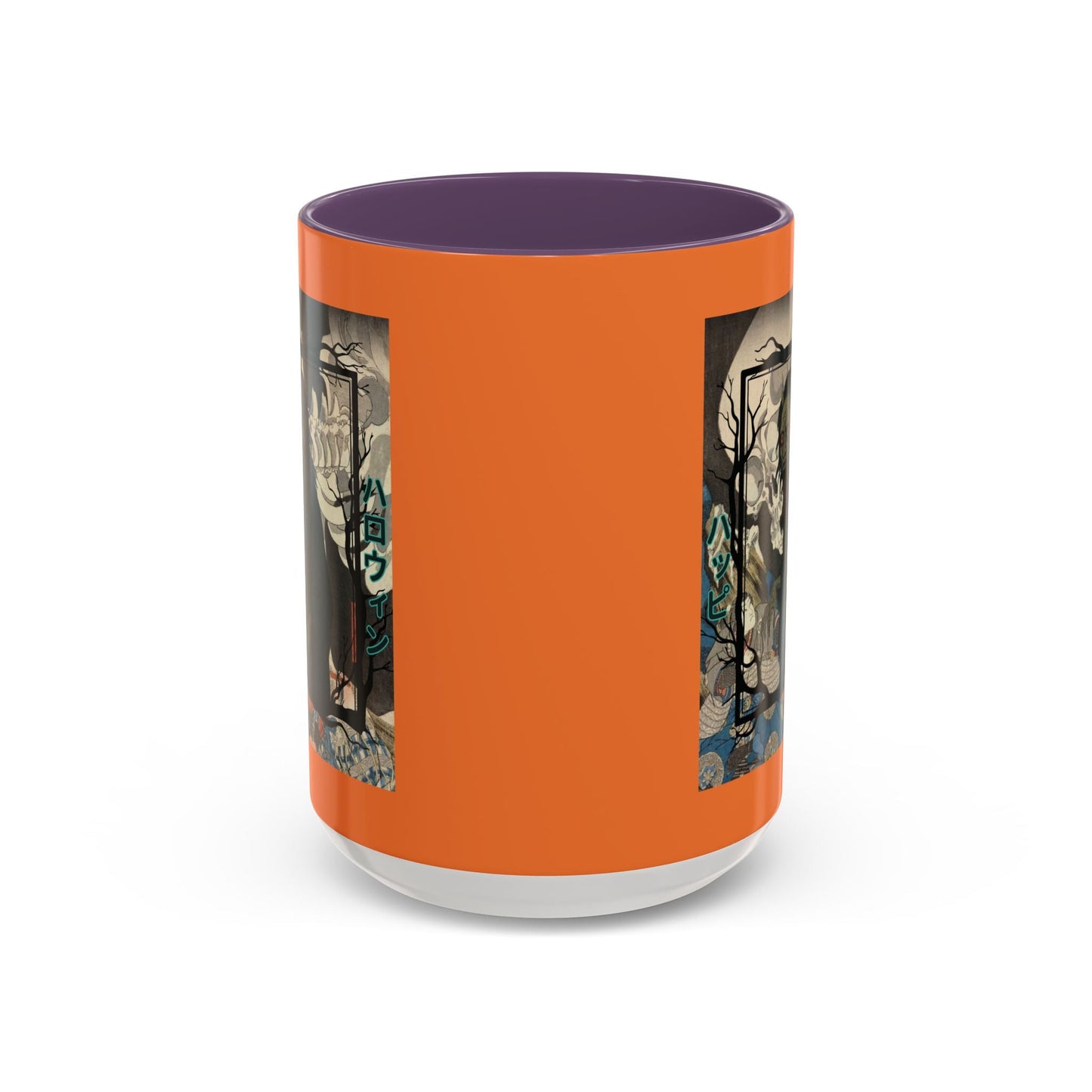 Yōkai Happy Halloween Orange Accent Mug by cypherpunkgear.com – cypherpunkgear.com | Cypherpunk Merch