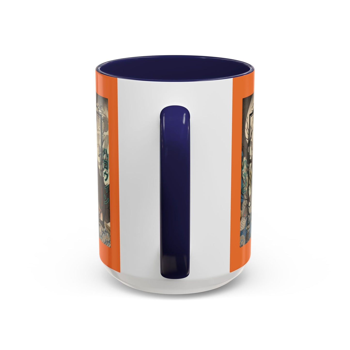 Yōkai Happy Halloween Orange Accent Mug by cypherpunkgear.com – cypherpunkgear.com | Cypherpunk Merch