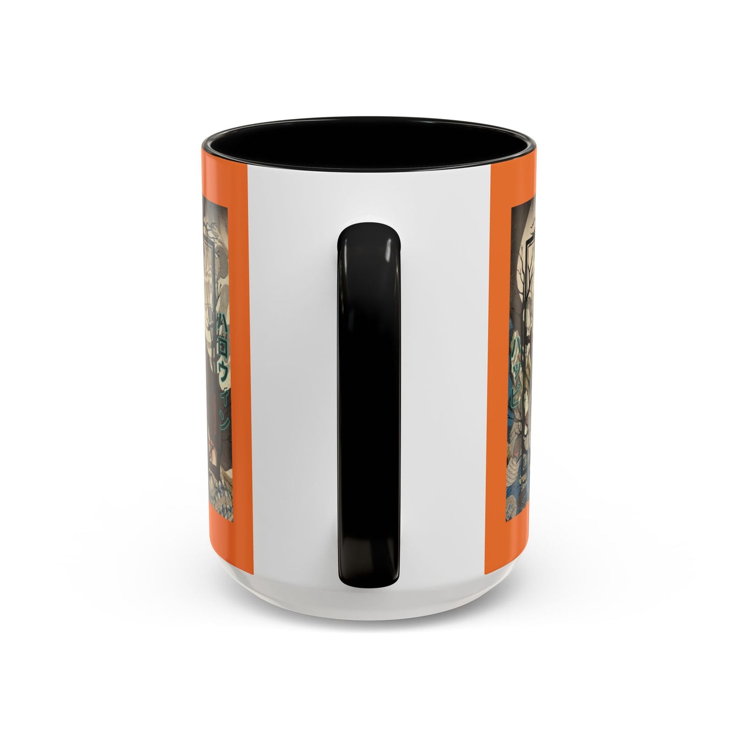 Yōkai Happy Halloween Orange Accent Mug by cypherpunkgear.com – cypherpunkgear.com | Cypherpunk Merch