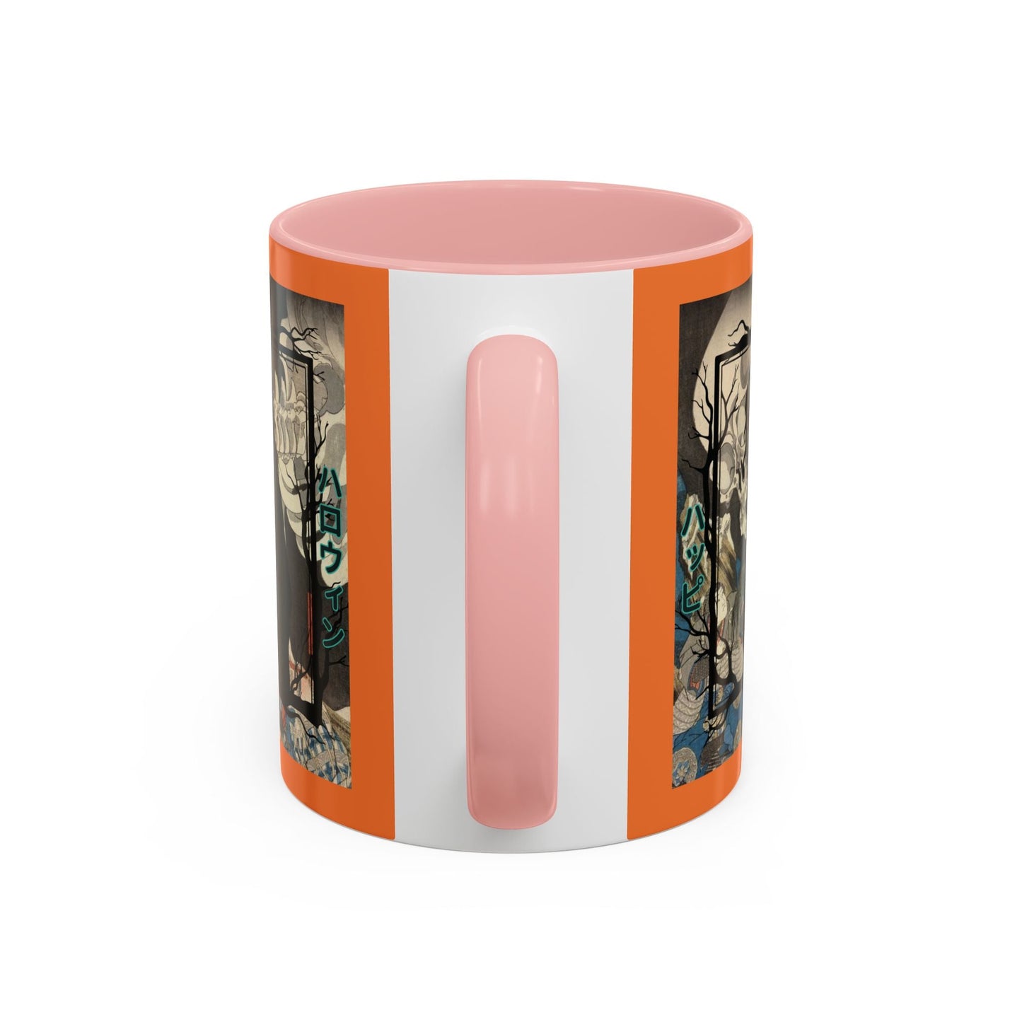 Yōkai Happy Halloween Orange Accent Mug by cypherpunkgear.com – cypherpunkgear.com | Cypherpunk Merch