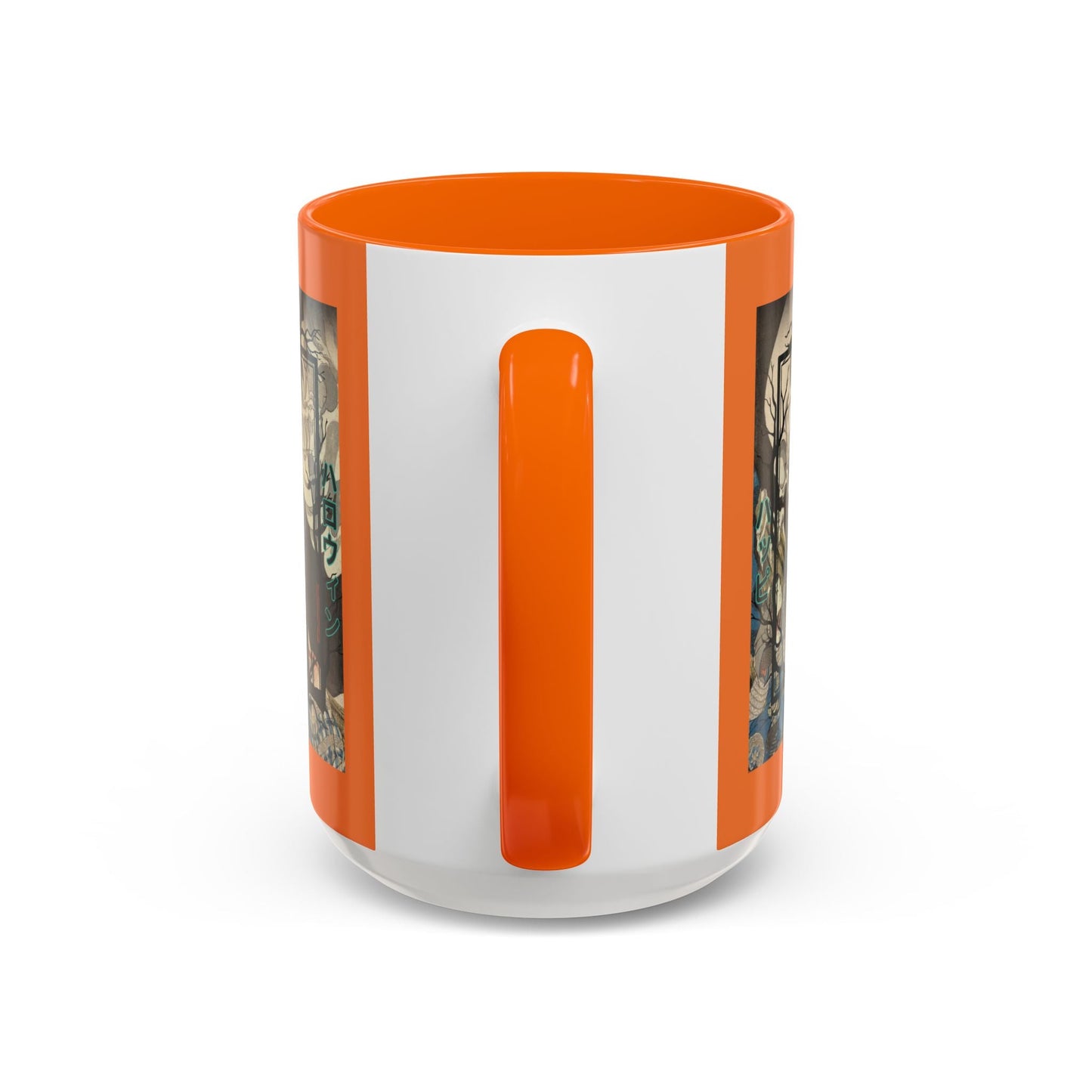 Yōkai Happy Halloween Orange Accent Mug by cypherpunkgear.com – cypherpunkgear.com | Cypherpunk Merch
