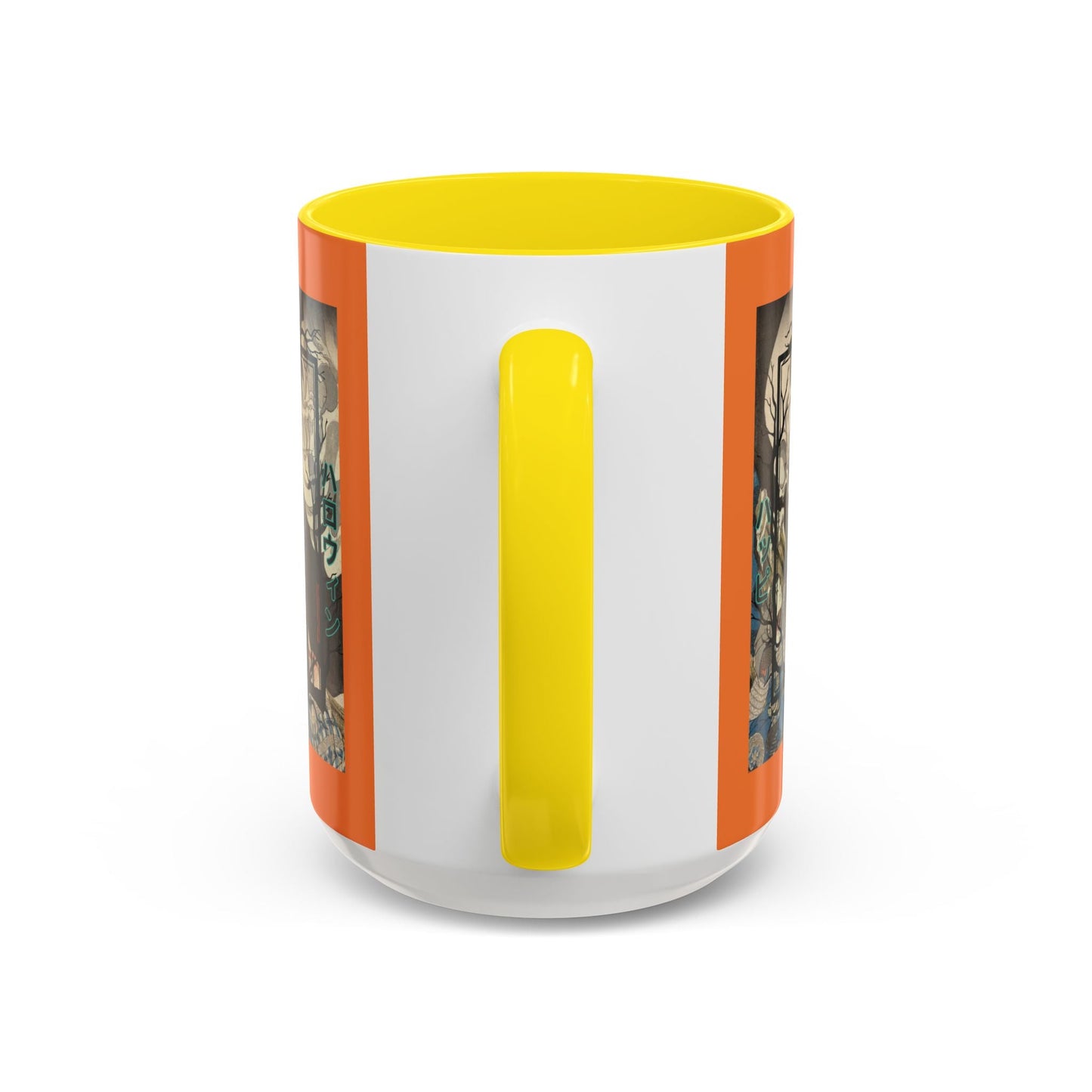 Yōkai Happy Halloween Orange Accent Mug by cypherpunkgear.com – cypherpunkgear.com | Cypherpunk Merch
