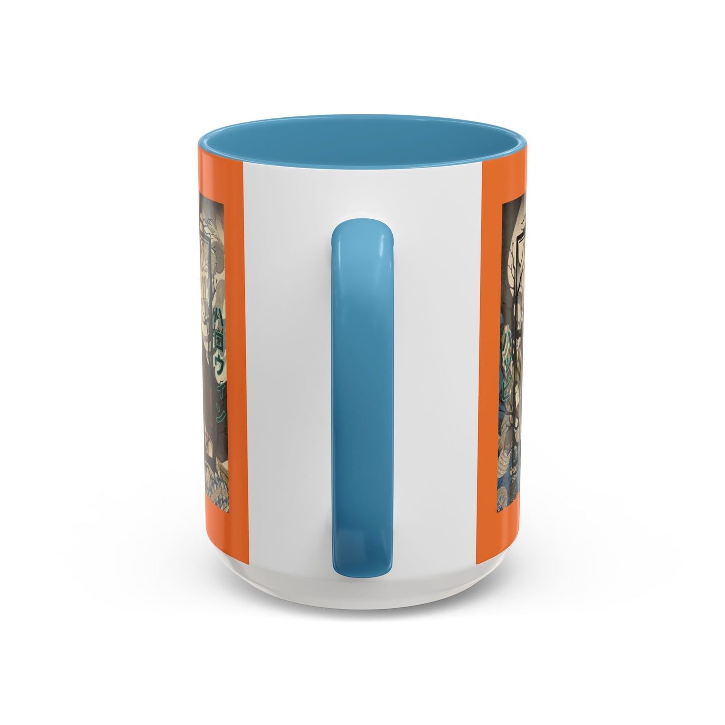 Yōkai Happy Halloween Orange Accent Mug by cypherpunkgear.com – cypherpunkgear.com | Cypherpunk Merch