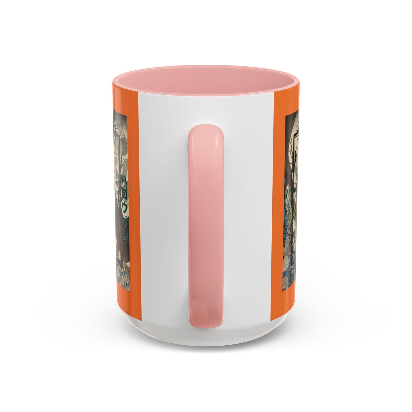 Yōkai Happy Halloween Orange Accent Mug by cypherpunkgear.com – cypherpunkgear.com | Cypherpunk Merch