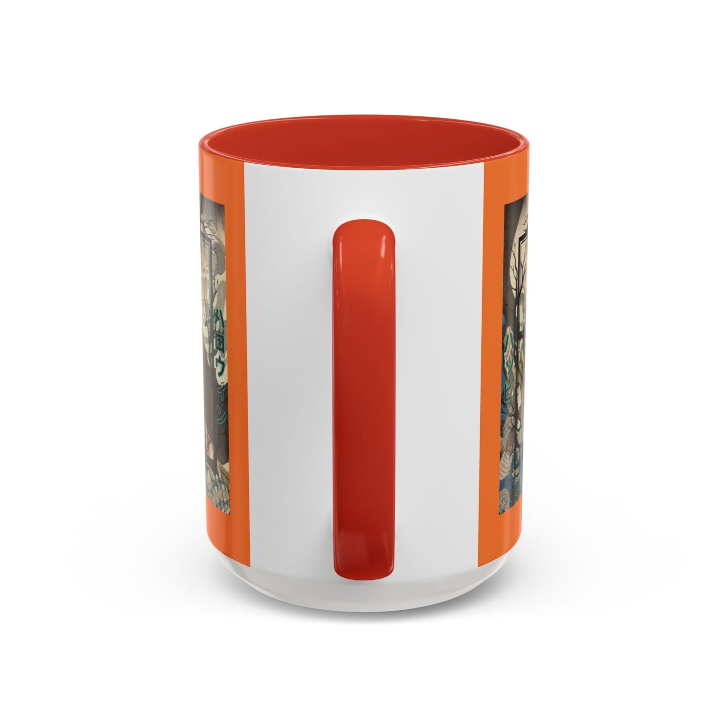 Yōkai Happy Halloween Orange Accent Mug by cypherpunkgear.com – cypherpunkgear.com | Cypherpunk Merch