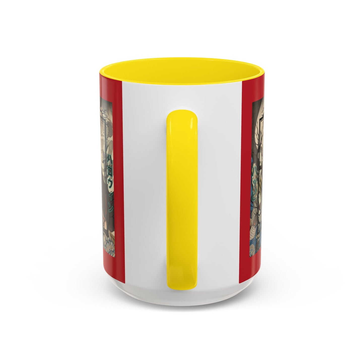 Yōkai Happy Halloween Red Accent Mug by cypherpunkgear.com – cypherpunkgear.com | Cypherpunk Merch