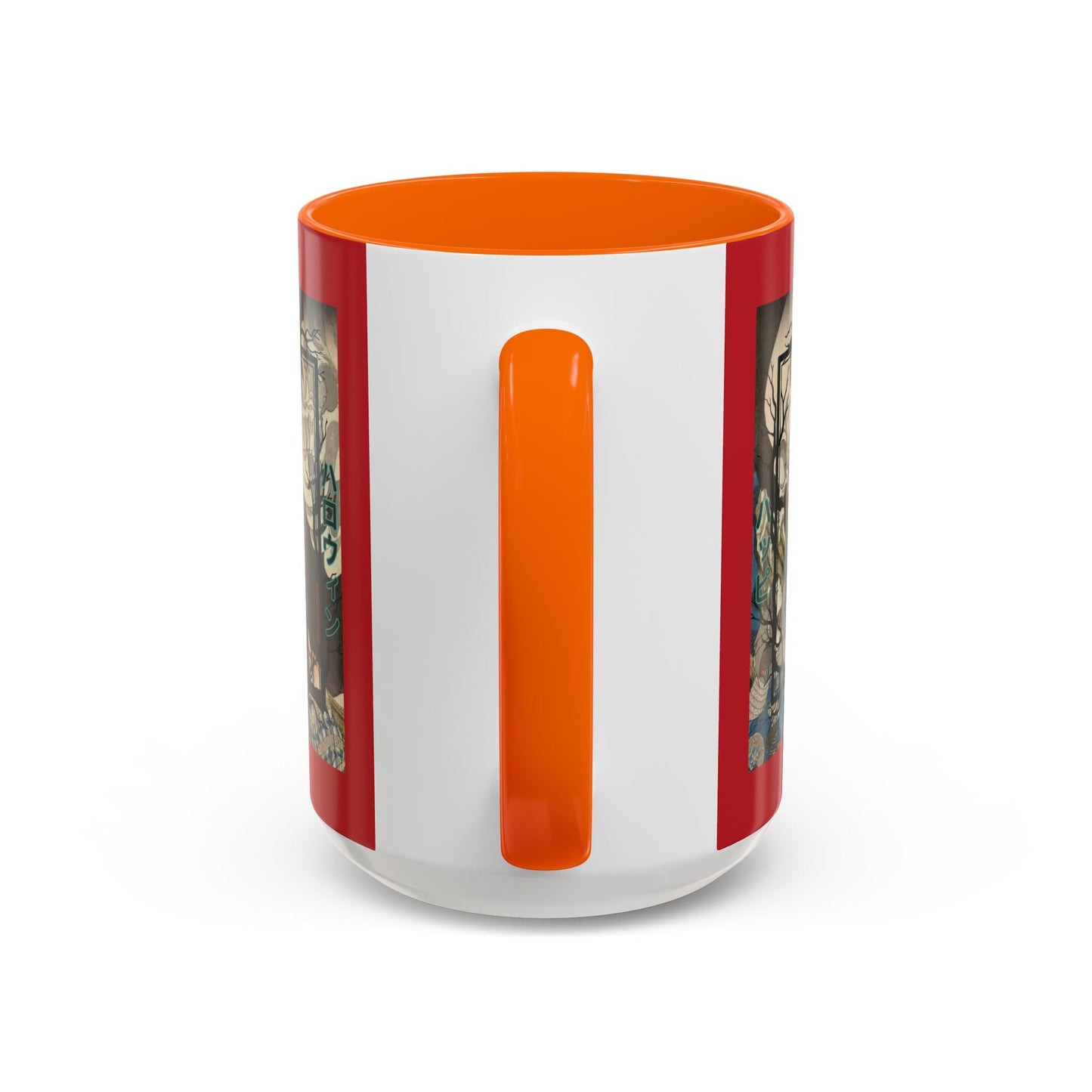 Yōkai Happy Halloween Red Accent Mug by cypherpunkgear.com – cypherpunkgear.com | Cypherpunk Merch