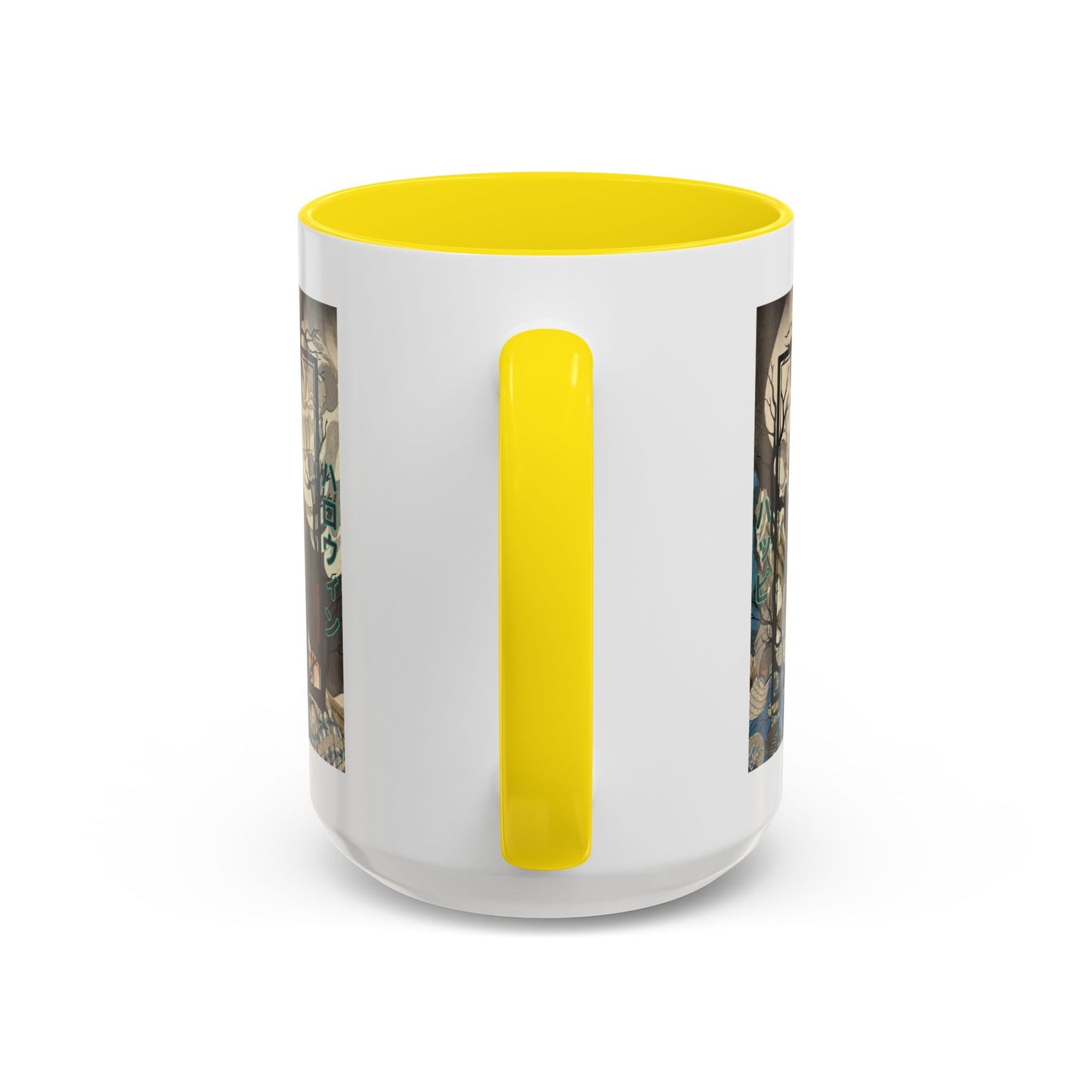 Yōkai Happy Halloween White Accent Mug by cypherpunkgear.com – cypherpunkgear.com | Cypherpunk Merch