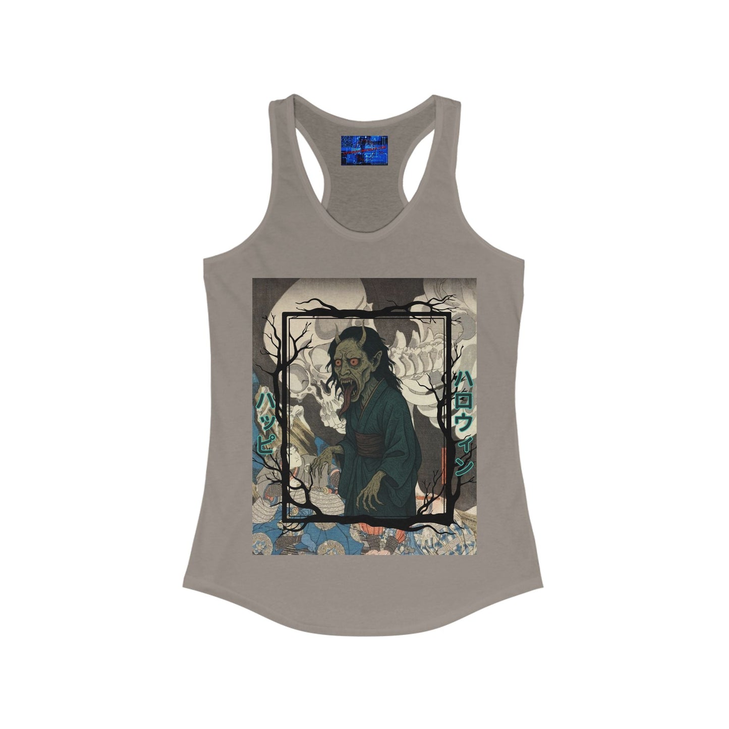 Yōkai Happy Halloween Women's Racerback Tank Top by cypherpunkgear.com – cypherpunkgear.com | Cypherpunk Merch