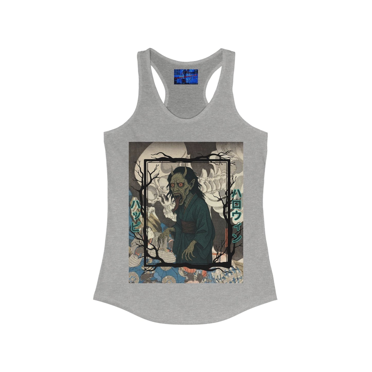 Yōkai Happy Halloween Women's Racerback Tank Top by cypherpunkgear.com – cypherpunkgear.com | Cypherpunk Merch