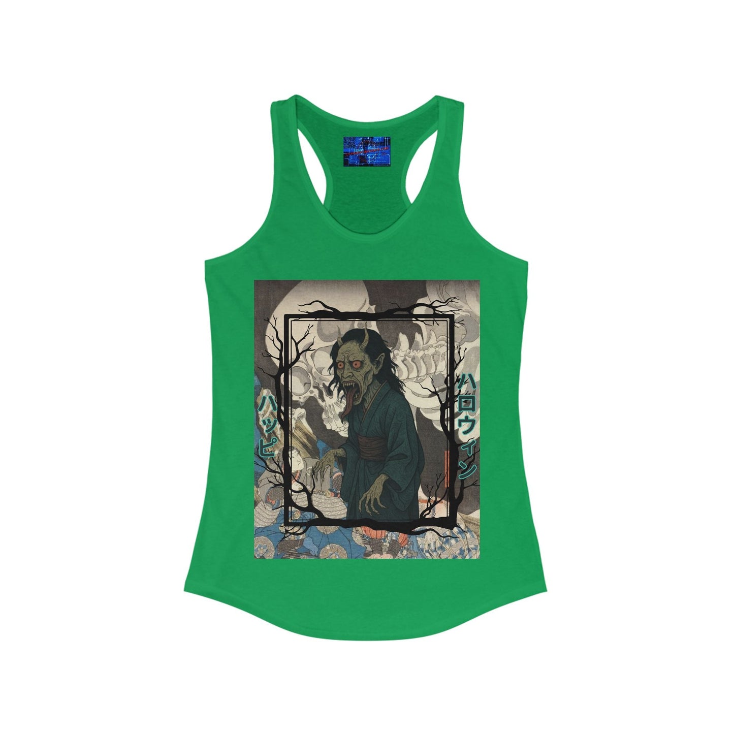 Yōkai Happy Halloween Women's Racerback Tank Top by cypherpunkgear.com – cypherpunkgear.com | Cypherpunk Merch