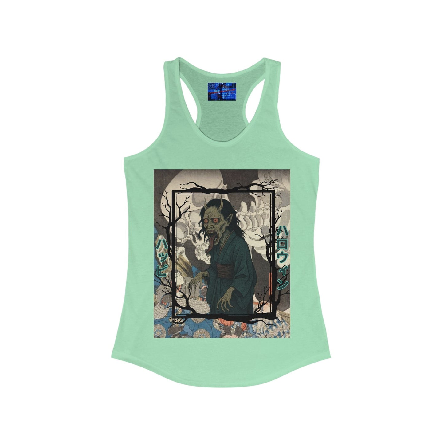 Yōkai Happy Halloween Women's Racerback Tank Top by cypherpunkgear.com – cypherpunkgear.com | Cypherpunk Merch
