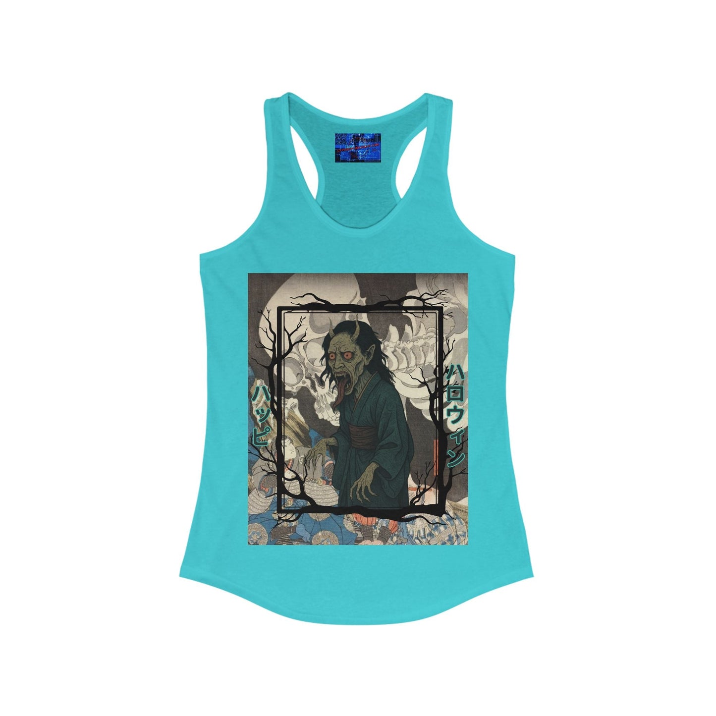 Yōkai Happy Halloween Women's Racerback Tank Top by cypherpunkgear.com – cypherpunkgear.com | Cypherpunk Merch