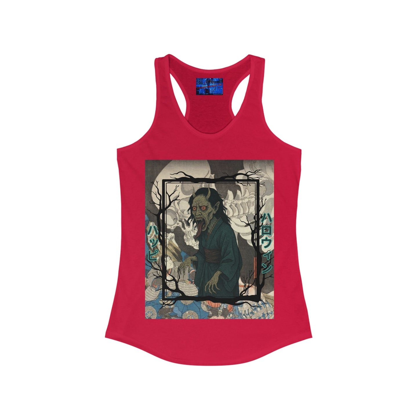 Yōkai Happy Halloween Women's Racerback Tank Top by cypherpunkgear.com – cypherpunkgear.com | Cypherpunk Merch