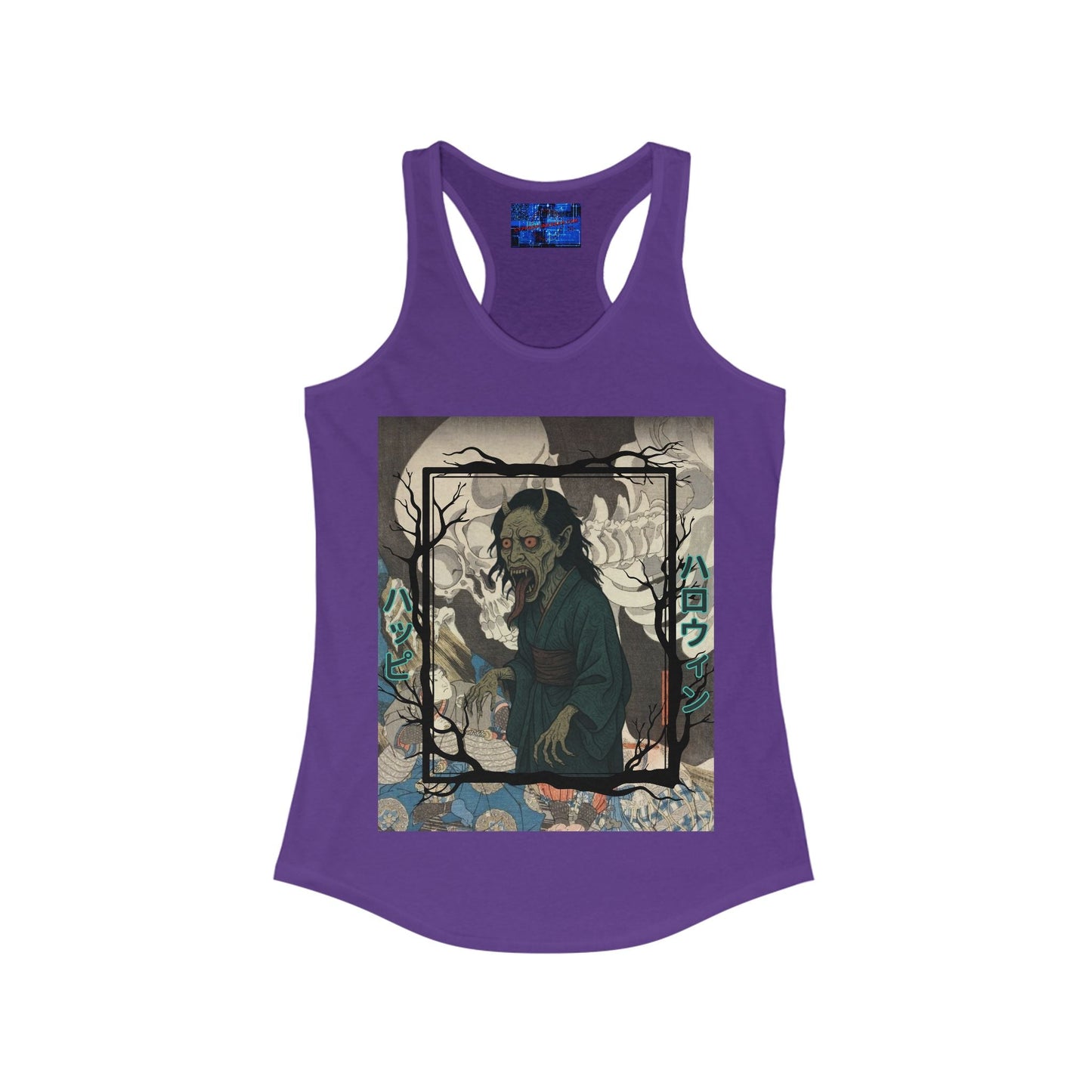 Yōkai Happy Halloween Women's Racerback Tank Top by cypherpunkgear.com – cypherpunkgear.com | Cypherpunk Merch
