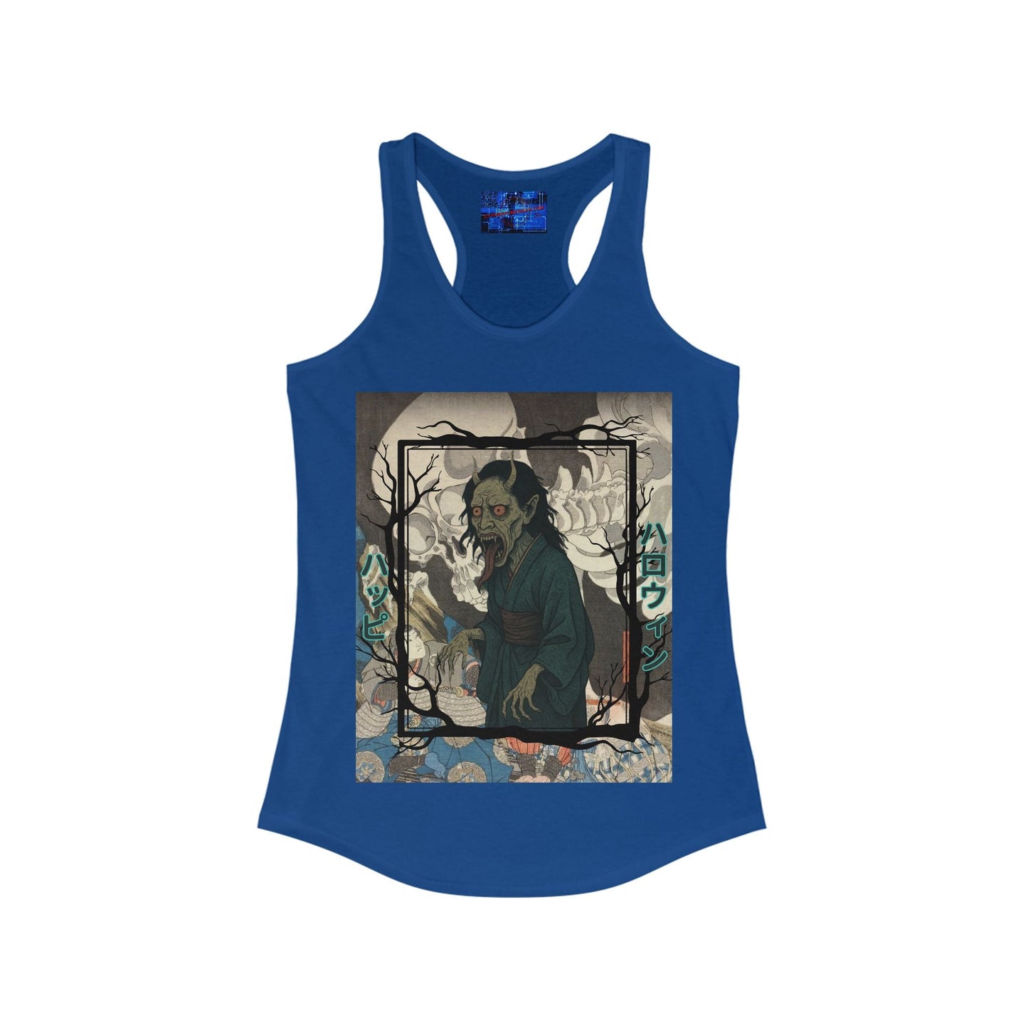 Yōkai Happy Halloween Women's Racerback Tank Top by cypherpunkgear.com – cypherpunkgear.com | Cypherpunk Merch