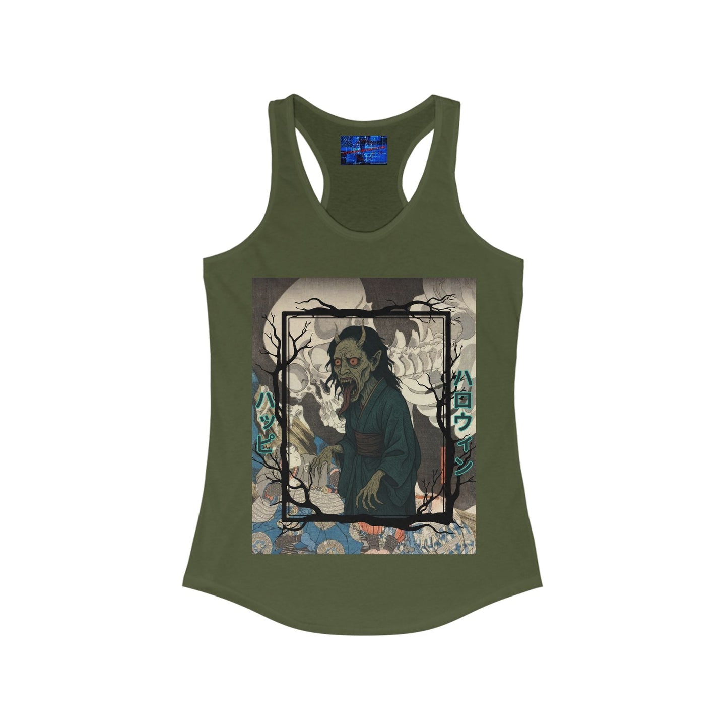 Yōkai Happy Halloween Women's Racerback Tank Top by cypherpunkgear.com – cypherpunkgear.com | Cypherpunk Merch
