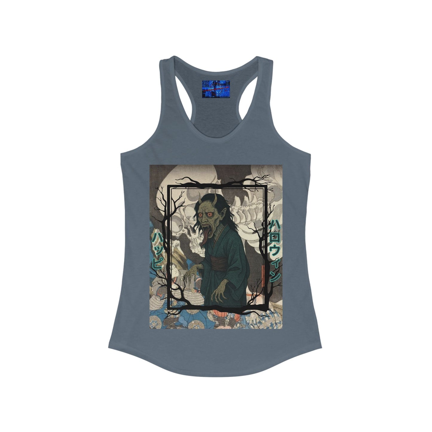 Yōkai Happy Halloween Women's Racerback Tank Top by cypherpunkgear.com – cypherpunkgear.com | Cypherpunk Merch