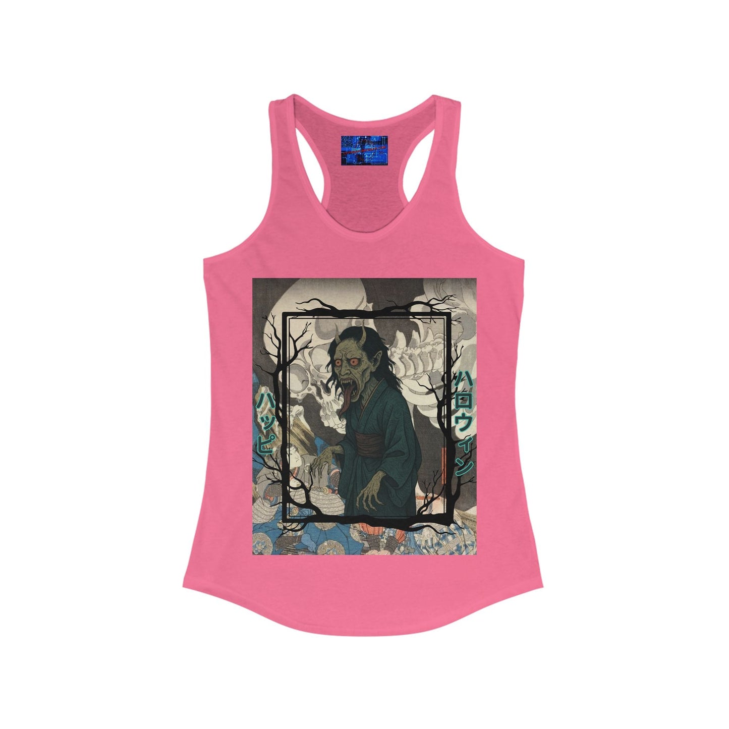 Yōkai Happy Halloween Women's Racerback Tank Top by cypherpunkgear.com – cypherpunkgear.com | Cypherpunk Merch
