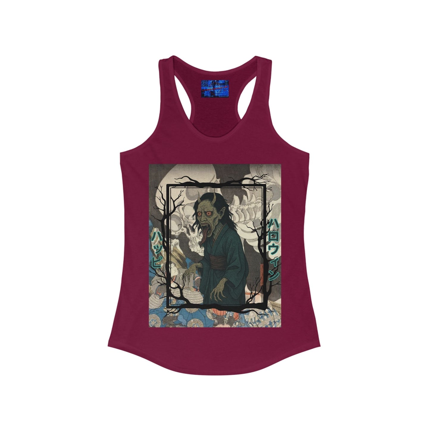Yōkai Happy Halloween Women's Racerback Tank Top by cypherpunkgear.com – cypherpunkgear.com | Cypherpunk Merch