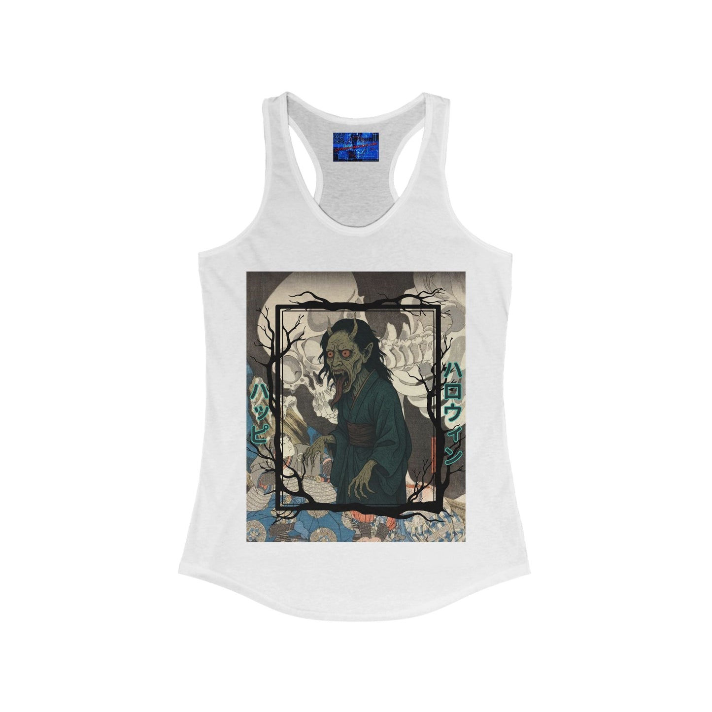 Yōkai Happy Halloween Women's Racerback Tank Top by cypherpunkgear.com – cypherpunkgear.com | Cypherpunk Merch