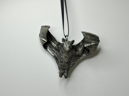 Soaring Fruit Bat Ornament, Hand Painted Resin Sculpture | Gothic Vampire Bat Figurine | Nature Bat Ornament for Halloween and Gothic Decor