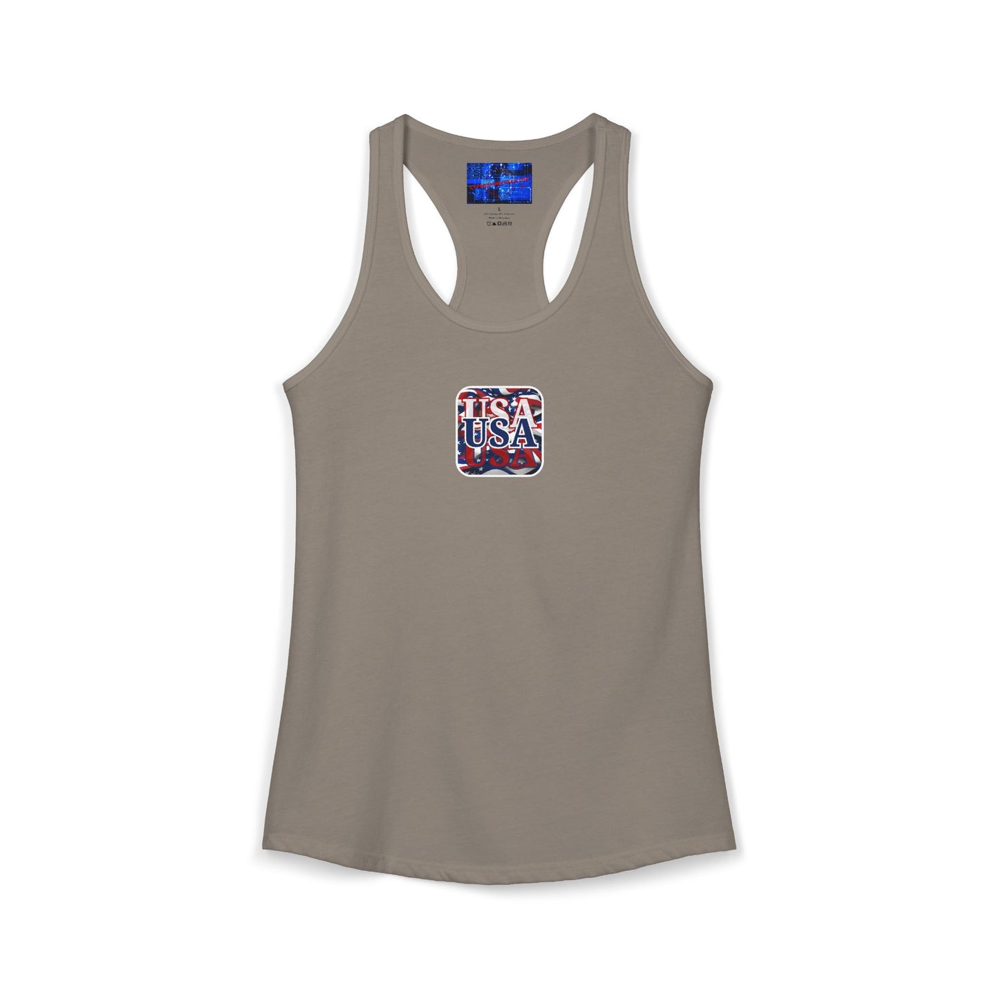 2-sided Red White and BLUE USA Patriot Women's Racerback Tank Top by cypherpunkgear.com