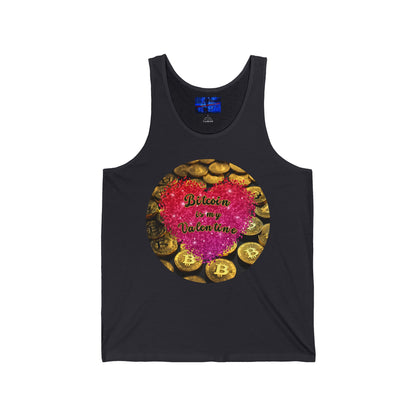 Bitcoin is My Valentine Unisex Jersey Tank Top by cypherpunkgear.com