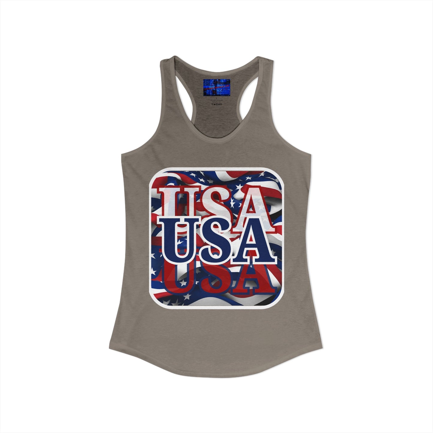 Red White and BLUE USA Patriot Women's Racerback Tank Top by cypherpunkgear.com