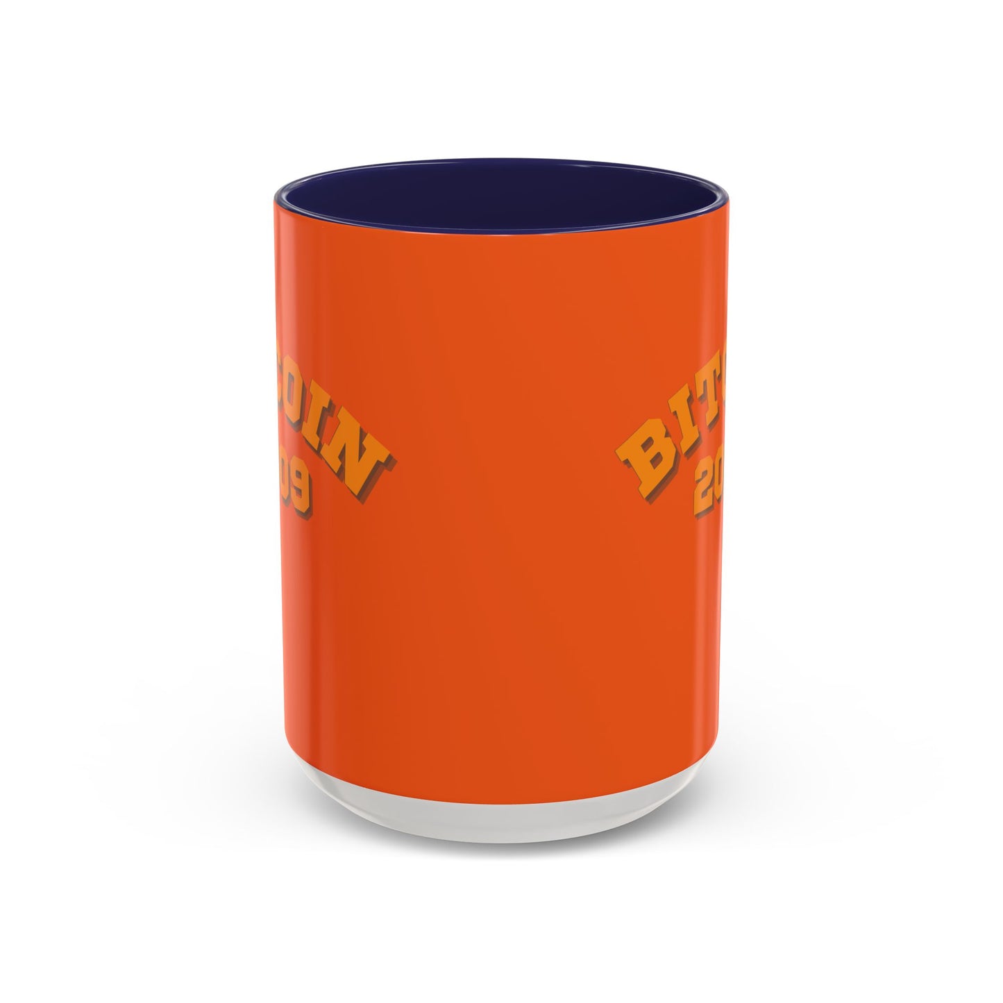 Bitcoin 2009 Orange Accent Mug by cypherpunkgear.com
